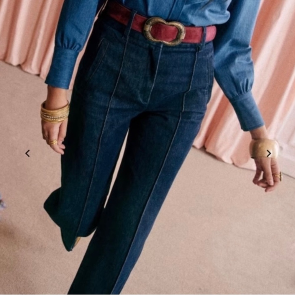 Sezane Lukas Trouser in Indigo size 36 NWT